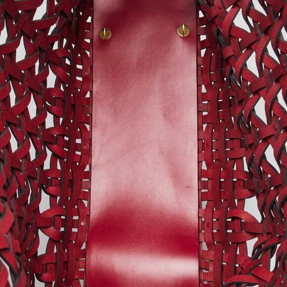 Christian Dior Red Leather Diorcabas Tote Bag - Picture 10 of 12